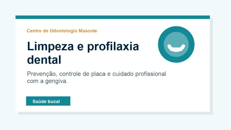 Ilustração sobre limpeza dental, profilaxia e cuidado com a gengiva